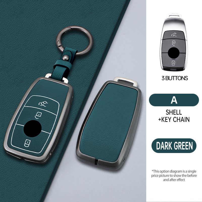 Styling Mouldings 3/4 Button Zinc Alloy Key Fob Cover Case For 2019 2020 Mercedes-Benz A220 E63S AMG E-Class GLE 350 4MATIC E300