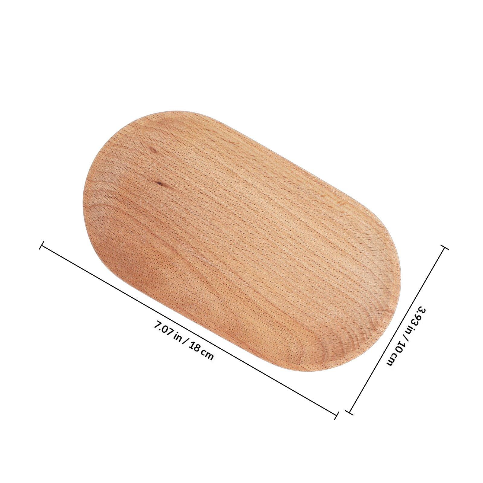 

Oval Solid Wood Serving Tray Japanese Style Mini Wooden Platter for Snacks Appetizers Plates Decorative Wood Tray светло-коричневого