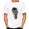 Modisches Herren Rundhals Kurzarm 3D Tier Farbdruck Tier Kurzarm Rundhals T-Shirt