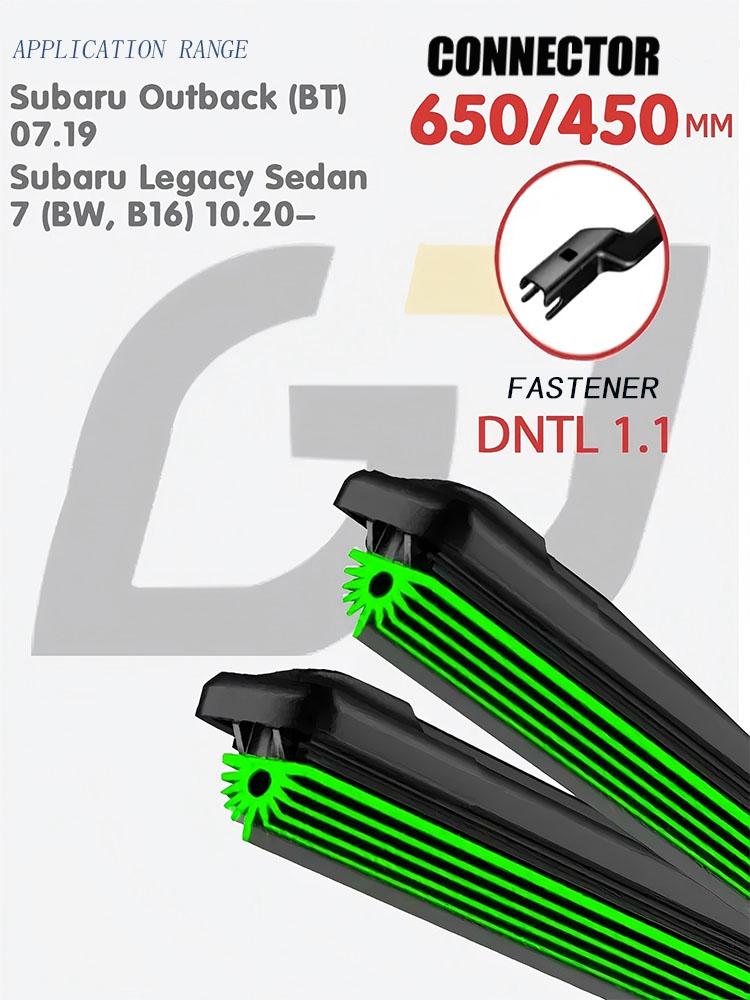 26 +18 DNTL 1.1 Frameless Wipers, Quiet 11-Layer Rubber Blades Fit Subaru Outback BT, Legacy Sedan 7 BW B16 чёрный