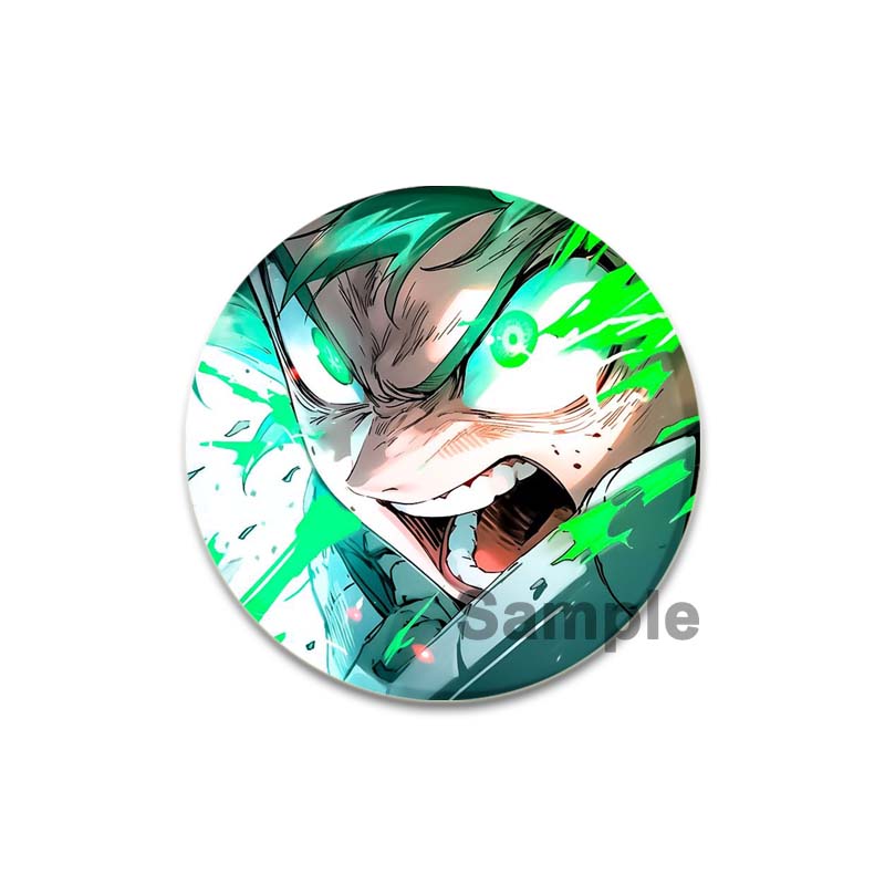 32/44/58mm Anime Figure Izuku Midoriya Round Brooch Clothing Lapel Pin Souvenir Soft Button Pins My Hero Academia Badge