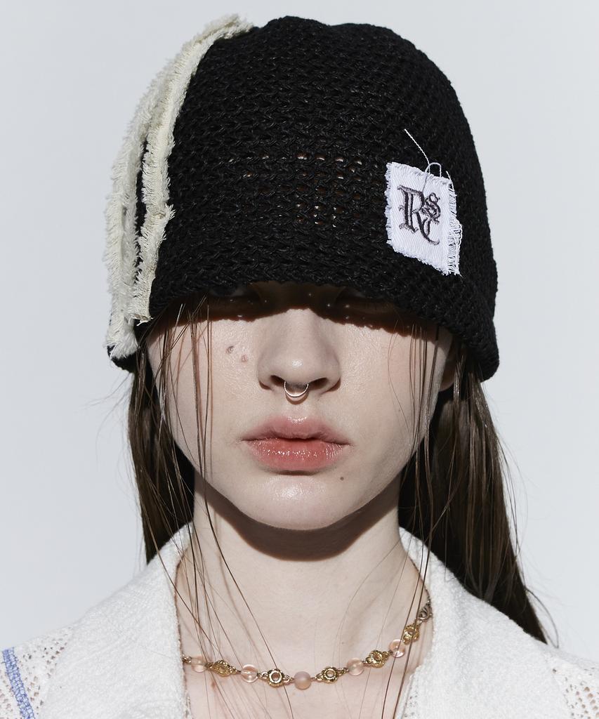 Aleseueseussi Denim Patched Beanie - Bk