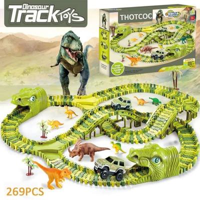 Dinosaur Car Track - THOTCOC - 269 Pieces - Construction Toy - Child 3 Years and Older - Green