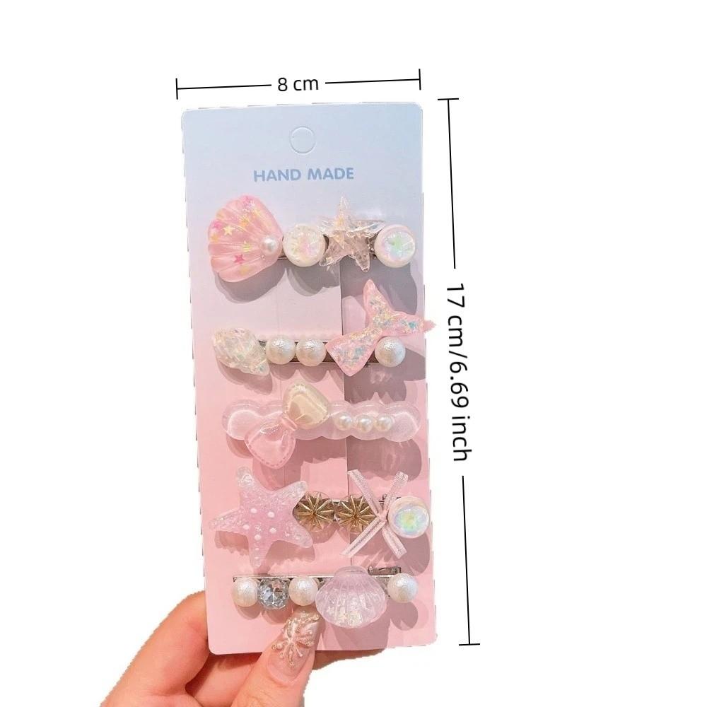 5er Set Muschel Meerjungfrau Haarnadeln Seestern Prinzessin Kopfschmuck Süße Haarspangen Mädchen