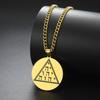Dawapara YHWH Triangle Tetragrammaton Pendant Hebrew Tetractys Yahweh Jehovah YHVH Necklace Stainless Steel Jewelry