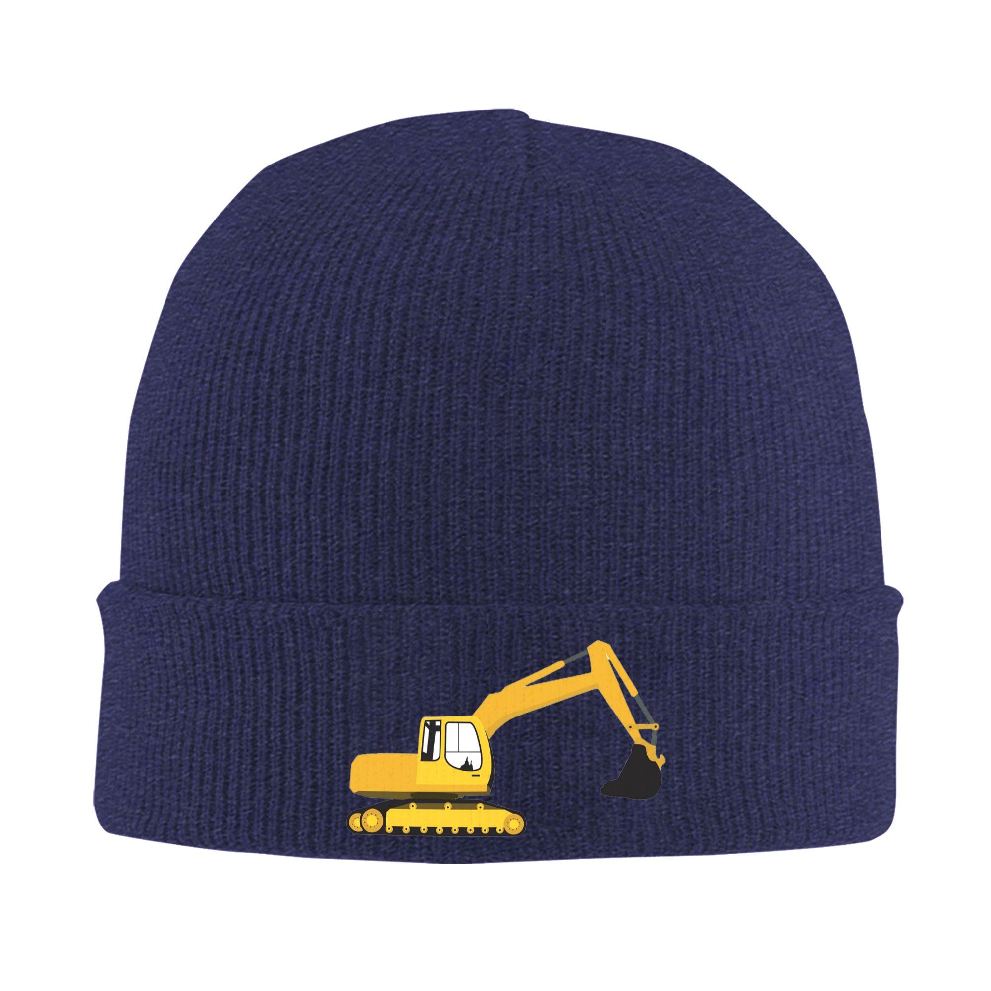 

Excavator Construction Truck Warm Knitted Cap Winter Knit Bonnet Hat Skullies Beanies Hip Hop Caps for Unisex One Size