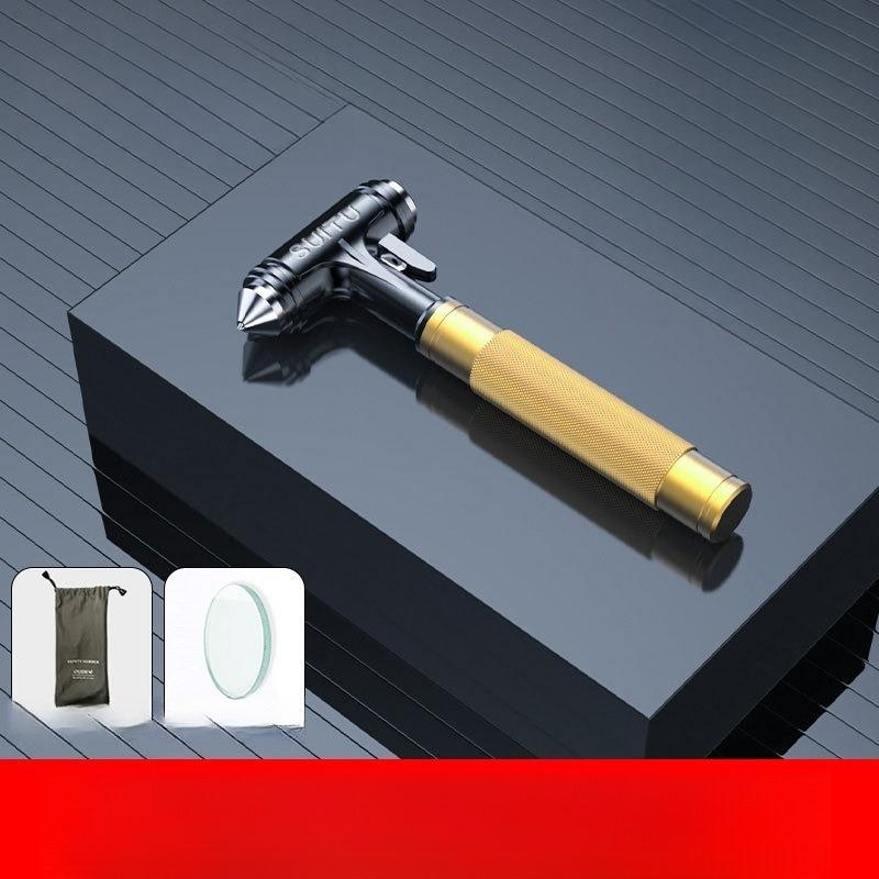 

Vehicle-mounted All-metal Car Safety Hammer, Practical Fire Emergency Escape Life-saving Hammer Car Window Breaker золотий