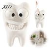 Small Tooth Sculpture 3D Printed Smiling Toothbrush Holder, Funny Dental Desk Figurine, Bathroom Counter Organizer Creative Shaped Storage Stand
