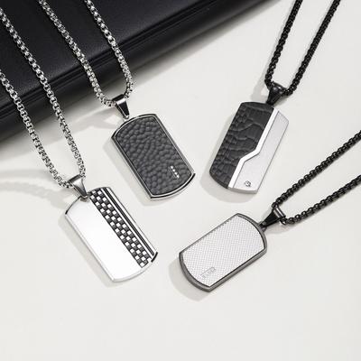 Collier Plaques Militaires Élégant pour Homme Garçon, Colliers Pendentifs Étanche en Acier Inoxydable, Cadeau Bijou d'Anniversaire