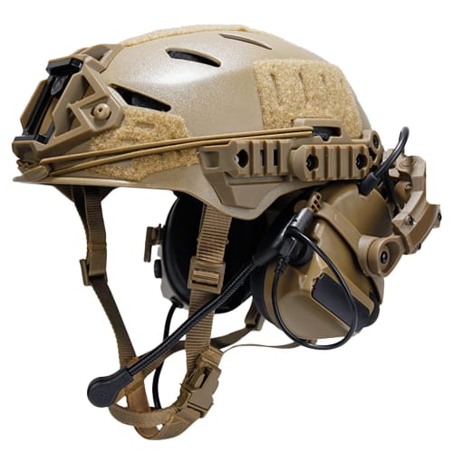 Tactical Airsoft Helmet Set, Comfortable Adjustable Helmet, Headset, PVS31 Dummy, L4G24 NVG Mount, Signal Lights, for Airsoft, Cosplay, and CS Games (