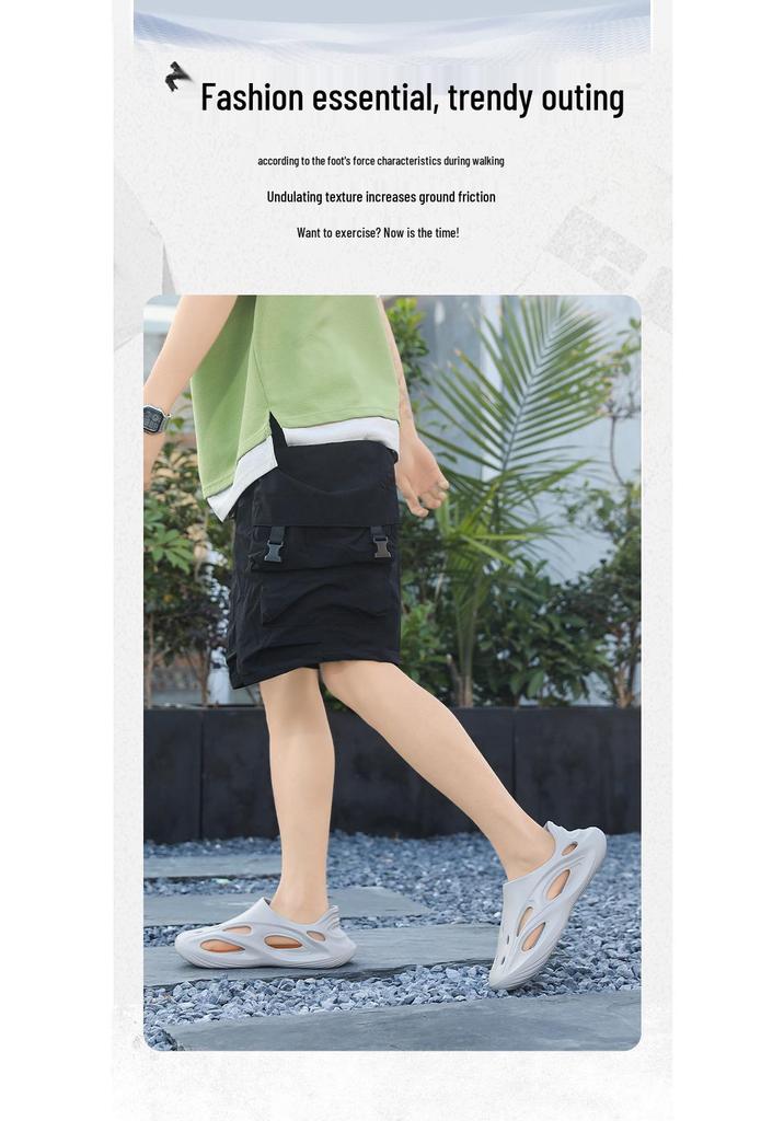 Men's Breathable Tech-Inspired Non-Slip Clog Sandals for Outdoor Sports and Beach Activities