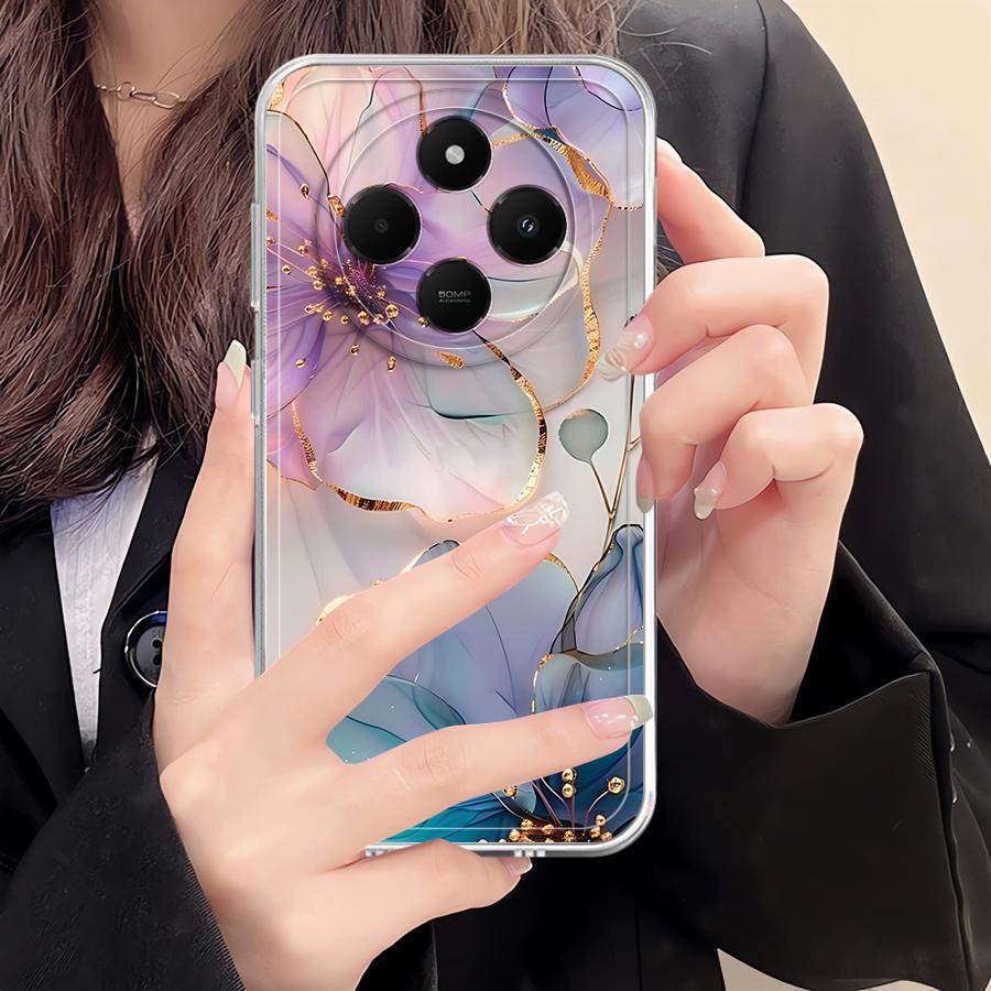 Case for Xiaomi Poco X3 NFC X3 Pro Soft Phone Cover Beautiful Flower Marble