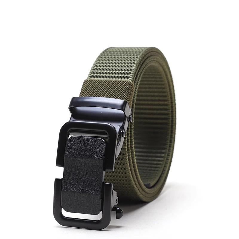 Nylon Men'S Cloth Belt Boys Buckle Gold Gold Genuine Canvas Belt Free Belt Alloy Automatic Button Head Belt Metal
