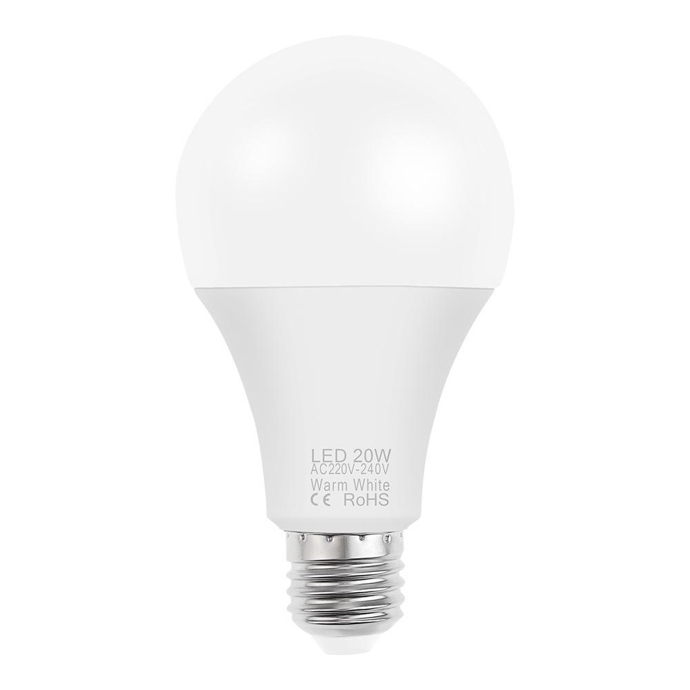 High-Brightness Energy-Saving LED Bulb for Indoor and Street Stall Lighting, E27/E14 Compatible, Plastic-Clad Aluminum