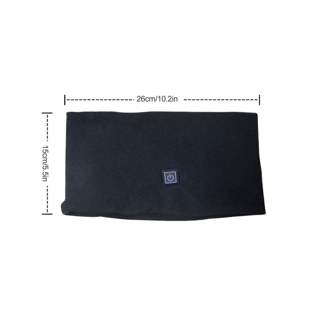 Electric Heated Scarf 3 Temperature Gears Black USB Heating Neck Wrap for Cold Winter Day