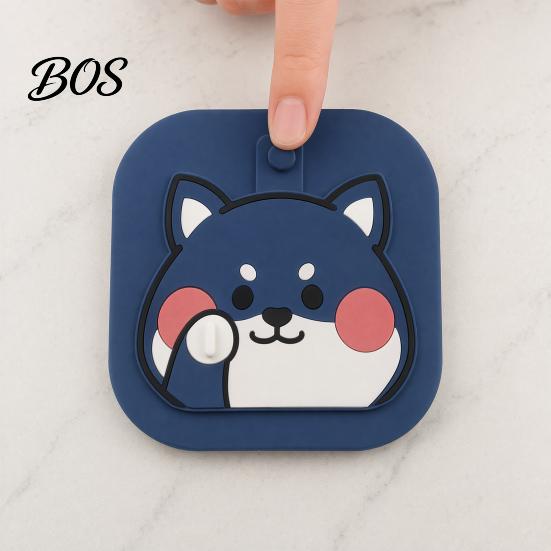 Floor Drain Lid Cartoon Dog Cover, Silicone Shower Tub Stopper with Drainage Animal Cover Holes, Sewer Anti-Odor Deodorizing Mat for Bathroom Kitchen