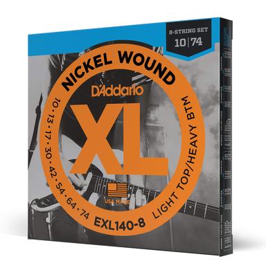 Elektrik Gitar XL Hafif D'Addario Telleri, Nikel, .010-.074, Üst/Ağır Alt, EXL140-8