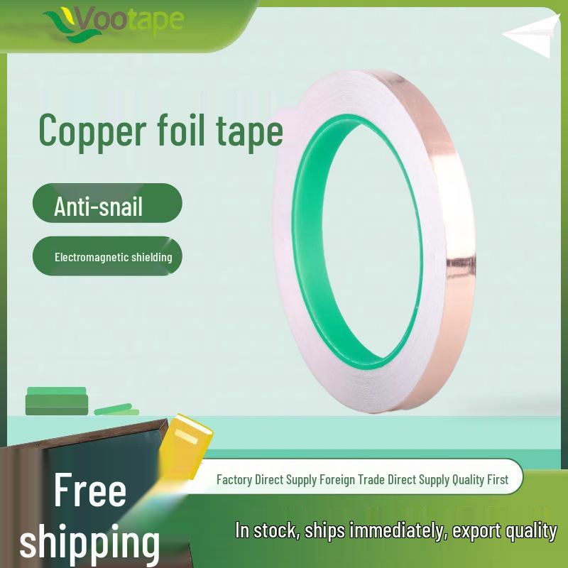 

High-Temp Anti-Static Shielding Copper Foil Tape (Single-Sided, Self-Adhesive) 3mm x 20m; Thickness 0.05mm