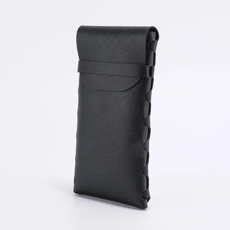 

1Pc Fashion PU Leather Glasses Bag Unisex Reading Sunglasses Storage Protective Cover Case Woven Thickened Eyewear Accessories чёрный