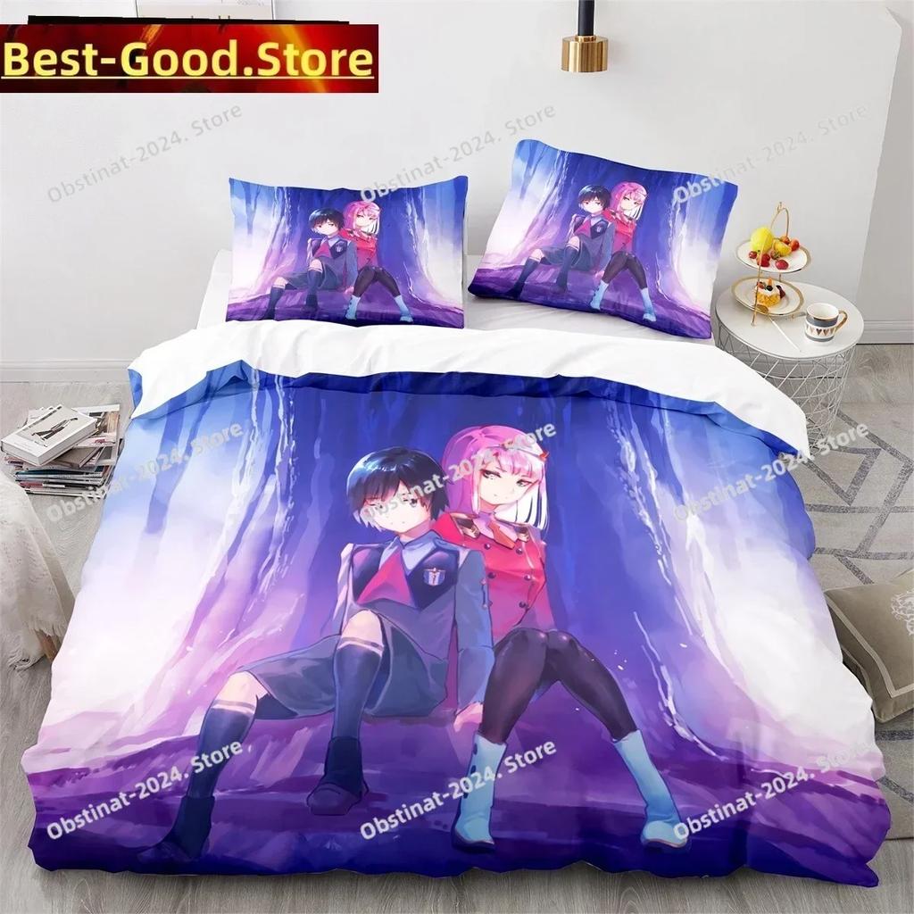 Darling In the Franxx Anime Bedding Set Printed single Comforter Quilt Bed Duvet Cover Pillow Case 3 Pieces Sets Kids Adult Size