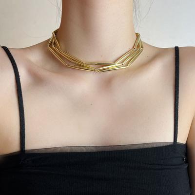 Einfache Kaltwind-Metallrohr-Spleißkette Mode Nische Temperament Schlüsselbeinkette Persönlichkeit Leichter Luxus High-End-Schmuck