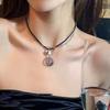 Chinese Style Hand-woven Water Drop Round Necklace Antique Collarbone Chain Personality Internet Celebrity with the Same Item Women