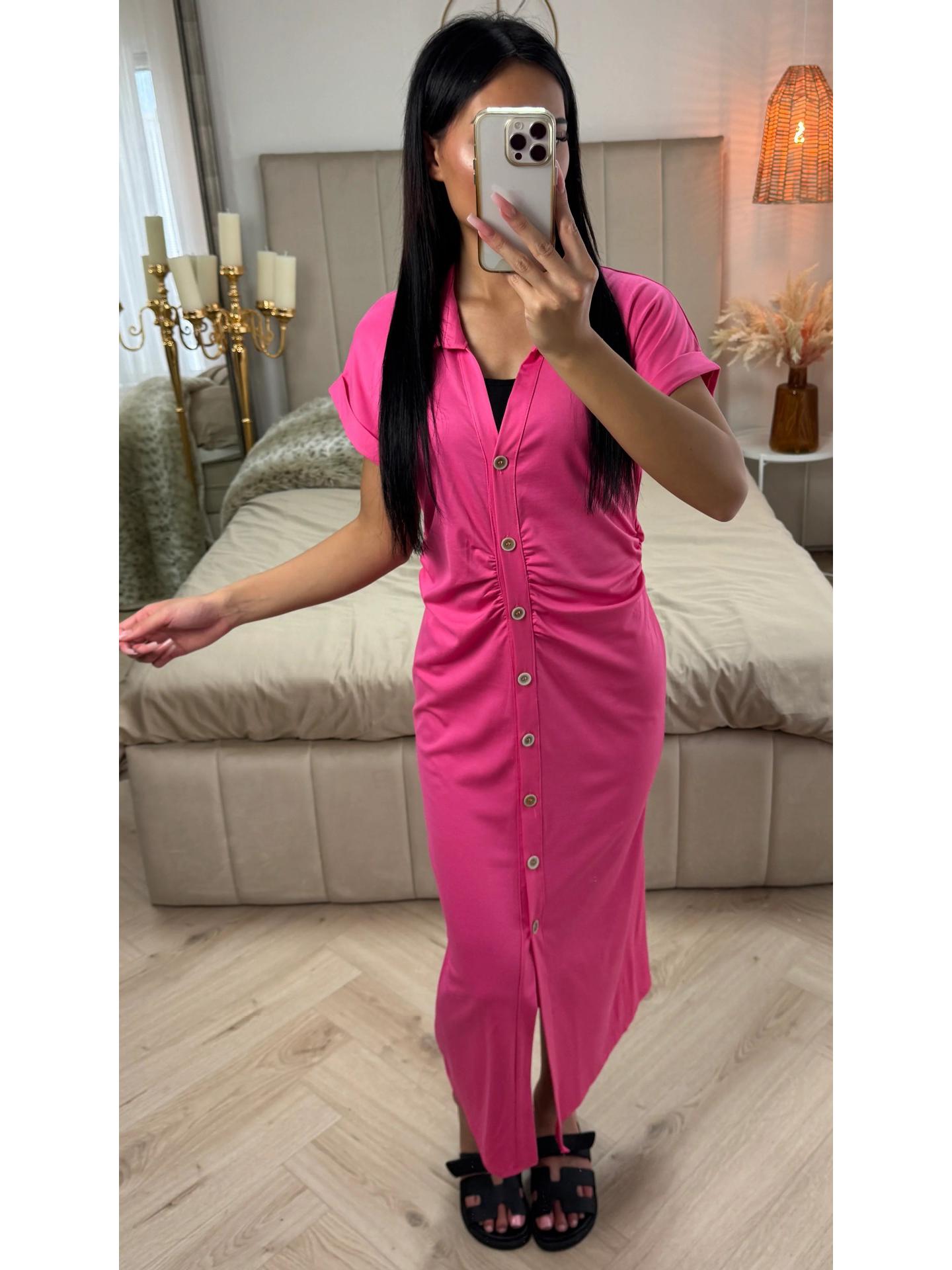 

2025 Women s Pleated Slimming Button Closure Shirt Dress - Hot Seller XL розы красного