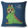 Colorful Cute Cartoon Pet Dog Cat Cushion Cover for Children Room Sofa Decor Animal Dinosaur Giraffe Pillow Case Pillowcase