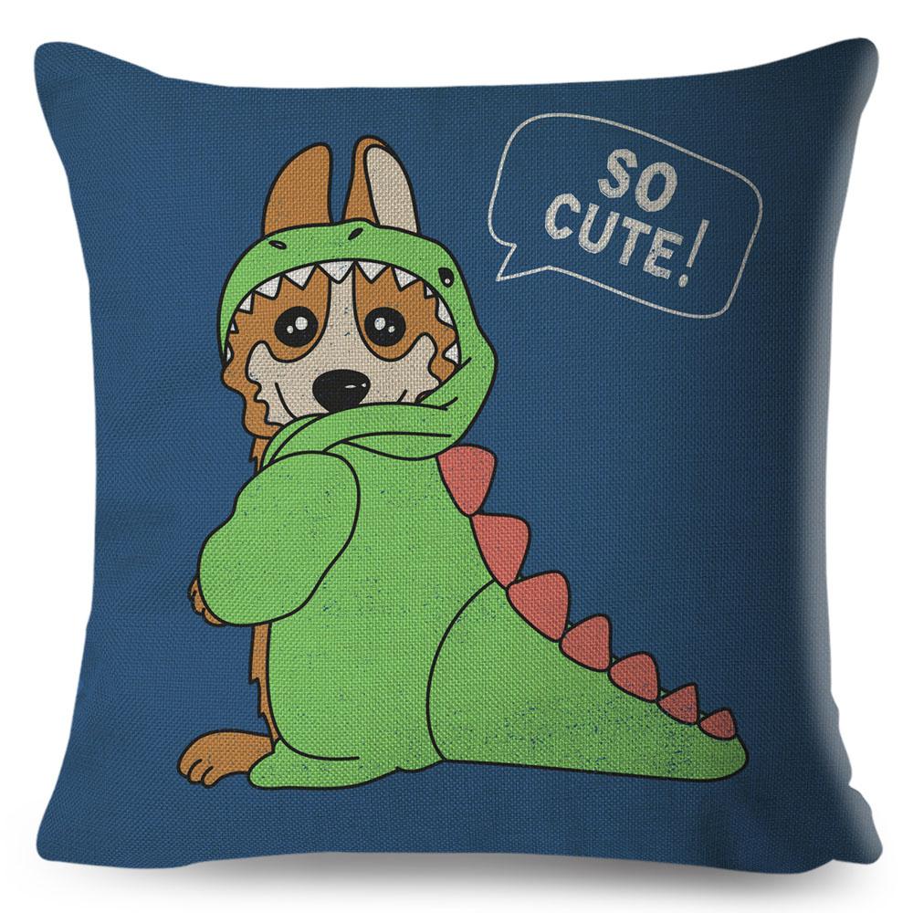 Colorful Cute Cartoon Pet Dog Cat Cushion Cover for Children Room Sofa Decor Animal Dinosaur Giraffe Pillow Case Pillowcase