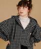 WV PROJECT Bay Oversized Check Hoodie Black Jils7771