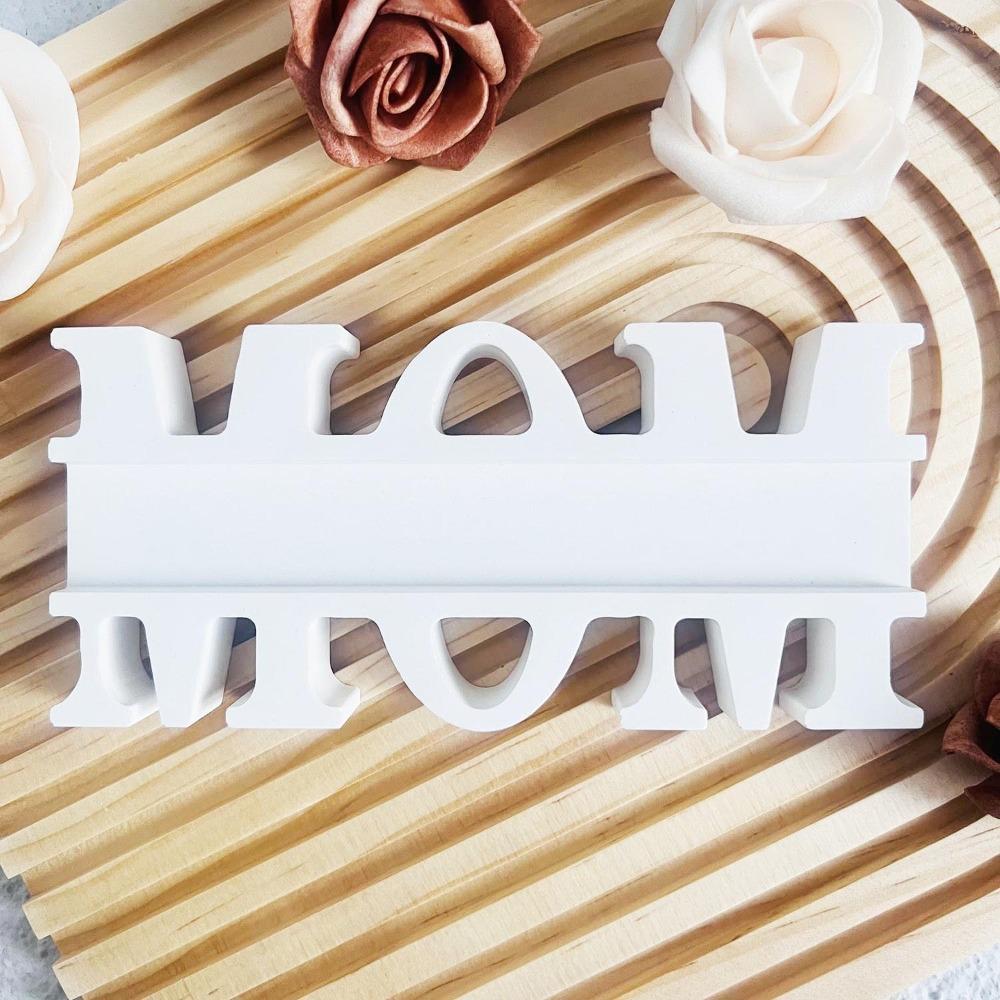 Handmade MOM Plug-in Holder Mold DIY English Letters Mold Funny Poxy Resin Mould  Home Decoration