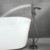 Floor Stand Faucets Brass Single Handle Bathtub Faucet Floor Mounted Shower Mixer Cold And Hot Water Shower Tap with Hand Spray