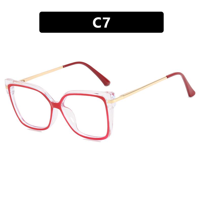  New Retro TR90 Square Women Glasses Frame Double Colors Fashion Leopard Clear Anti-blue Light Optical Eyeglasses