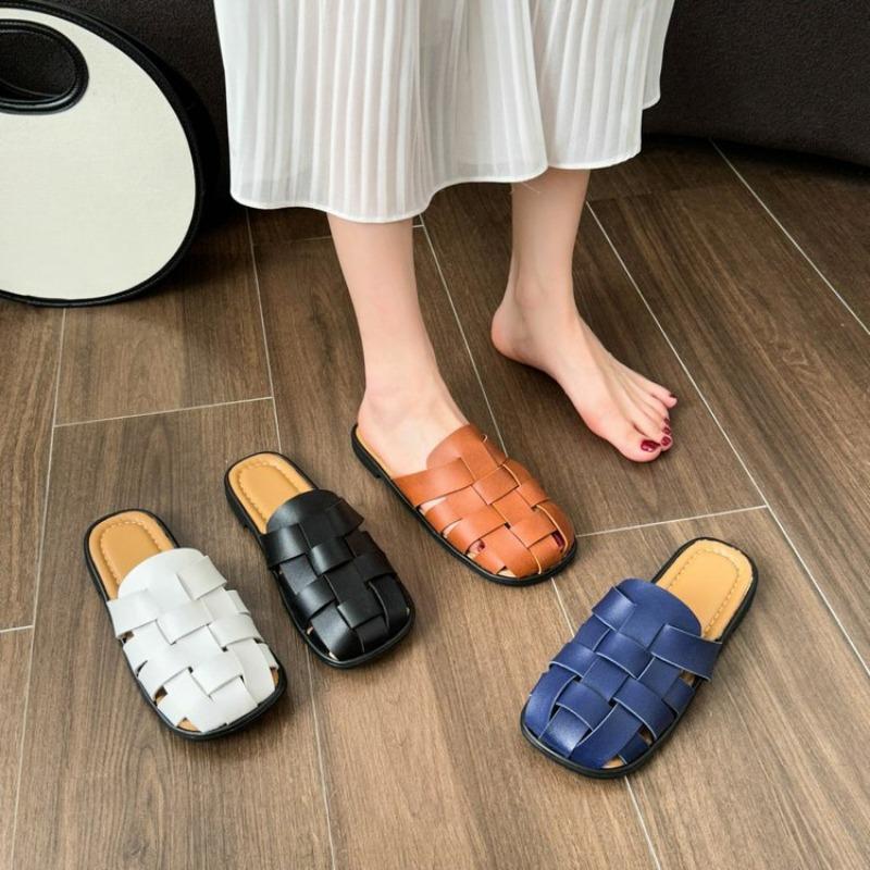 Hausschuhe Damen Neu Sommer Vintage Gewebt Hohl Sandalen Plateausandalen