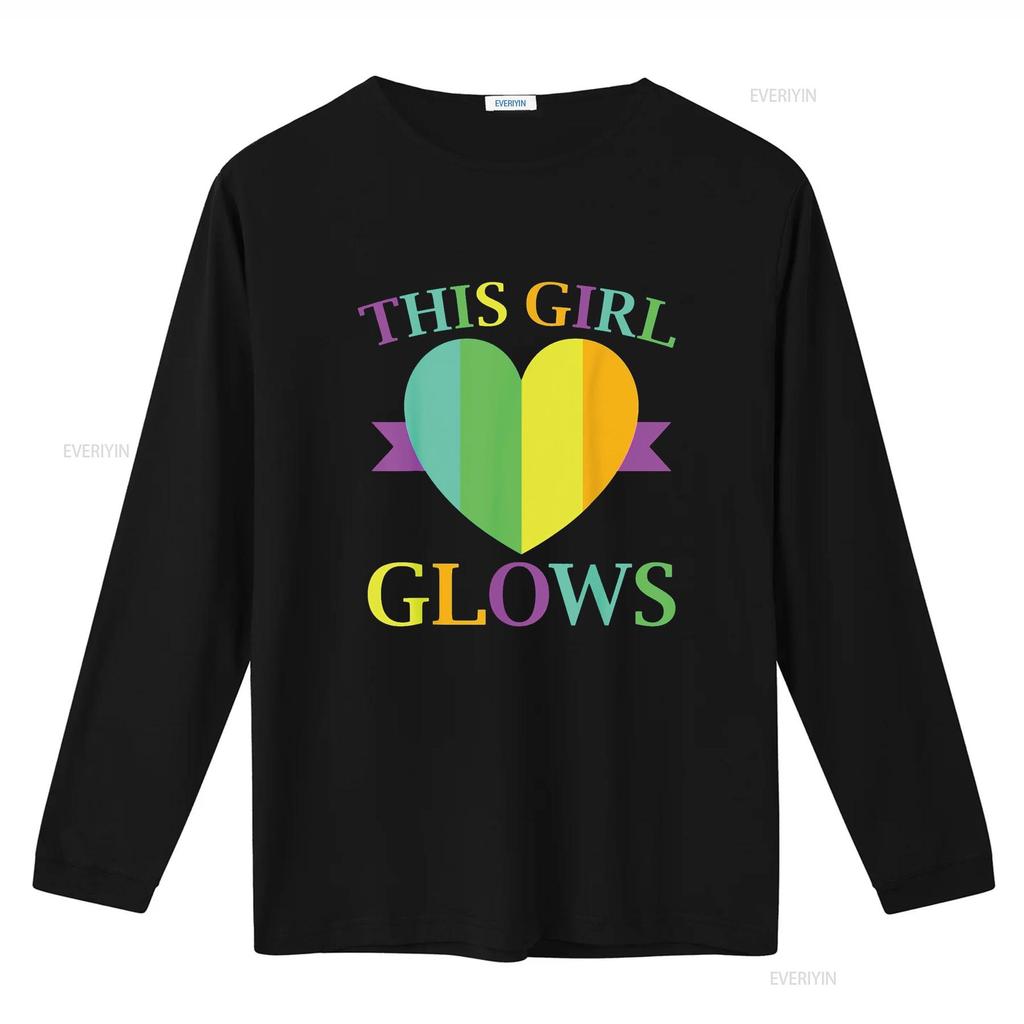 This Girl Glows Neon Lights Glow Party Lover T Shirt vintage Washed Comfortable Casual graphic homme fashion