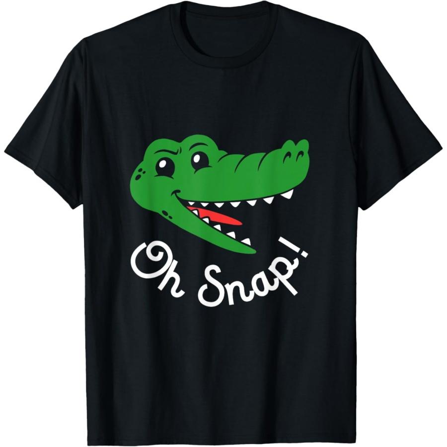 Ох, хрусть Футболка - Смешная футболка с каламбуром про крокодила и аллигатора XXXXXL чёрный