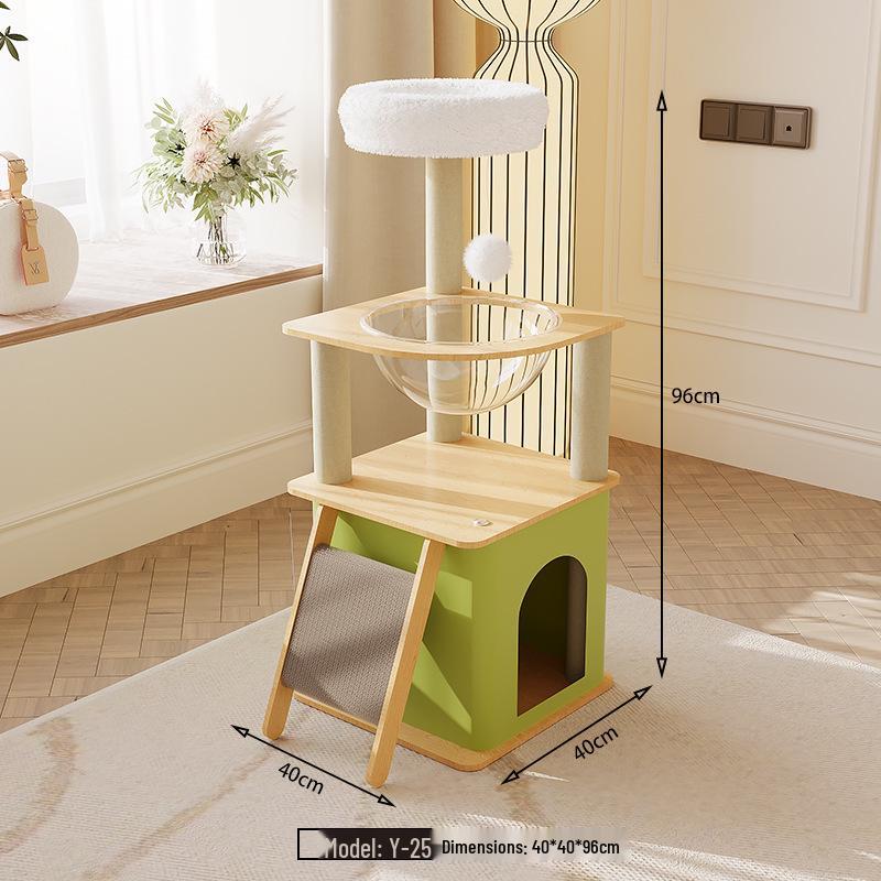 Компактное дерево для кошек с когтеточкой, лежанкой, платформами для прыжков и капсульной виллой Default
