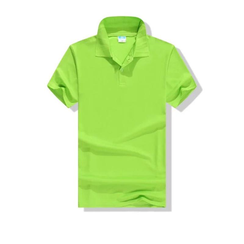 

IELGY Тонкая модная мужская повседневная однотонная футболка с короткими рукавами в деловом стиле с лацканами 3XL зелёный