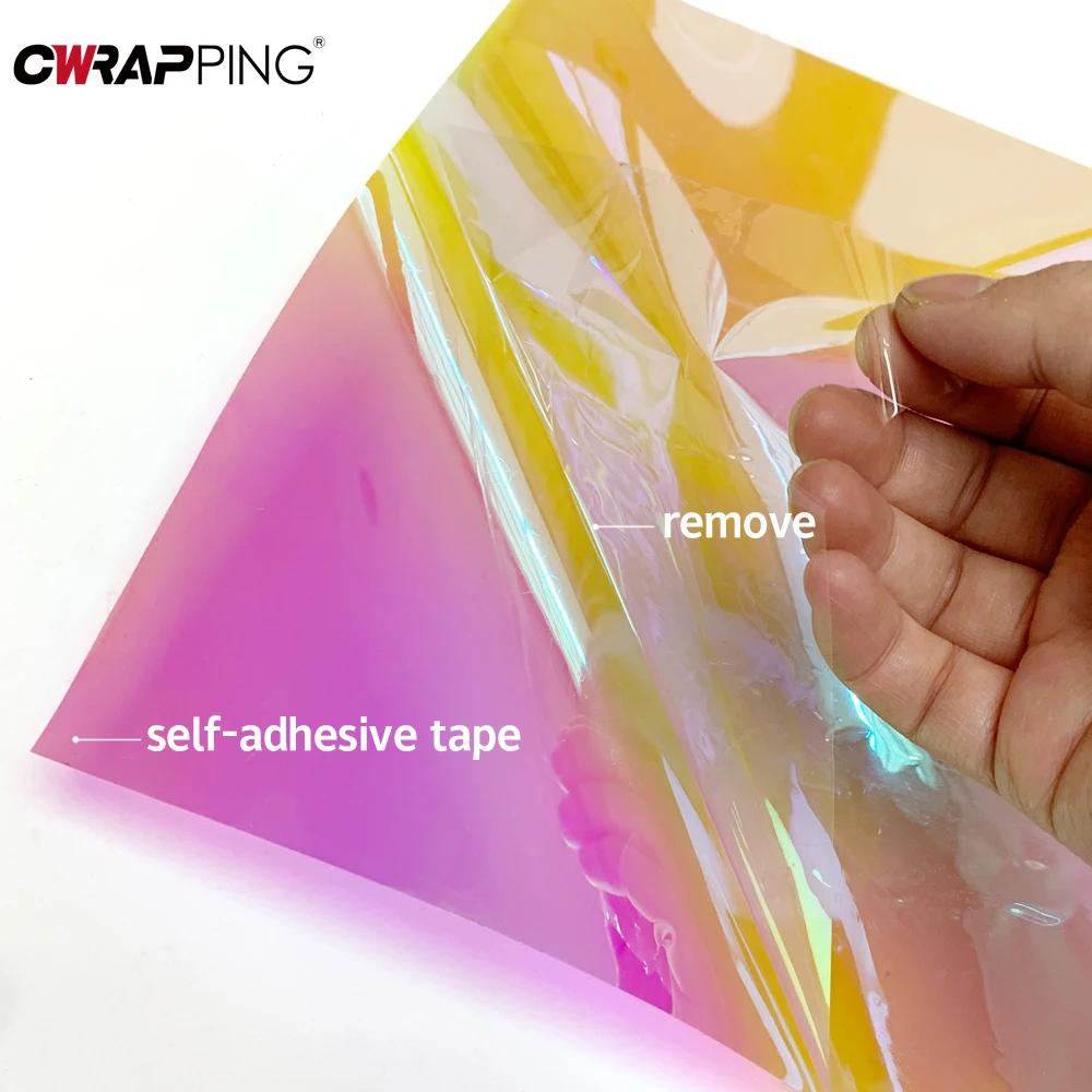Car Holographic Color Window Stickers Waterproof Self-adhesive Decorative Vinyl Film Personalized Color Change Accessories