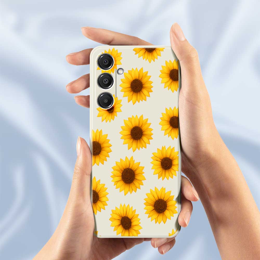 For Samsung Galaxy A16 5G/4G Case Sunflowers Pattern Printing Straight Edge TPU Phone Back Cover