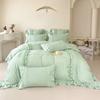 French Style Four-Season Model, White 100 Washed Cotton Lace Four-Piece Set, Quilt Cover, Polished Sheets, Cream Wind 4Ins Wind