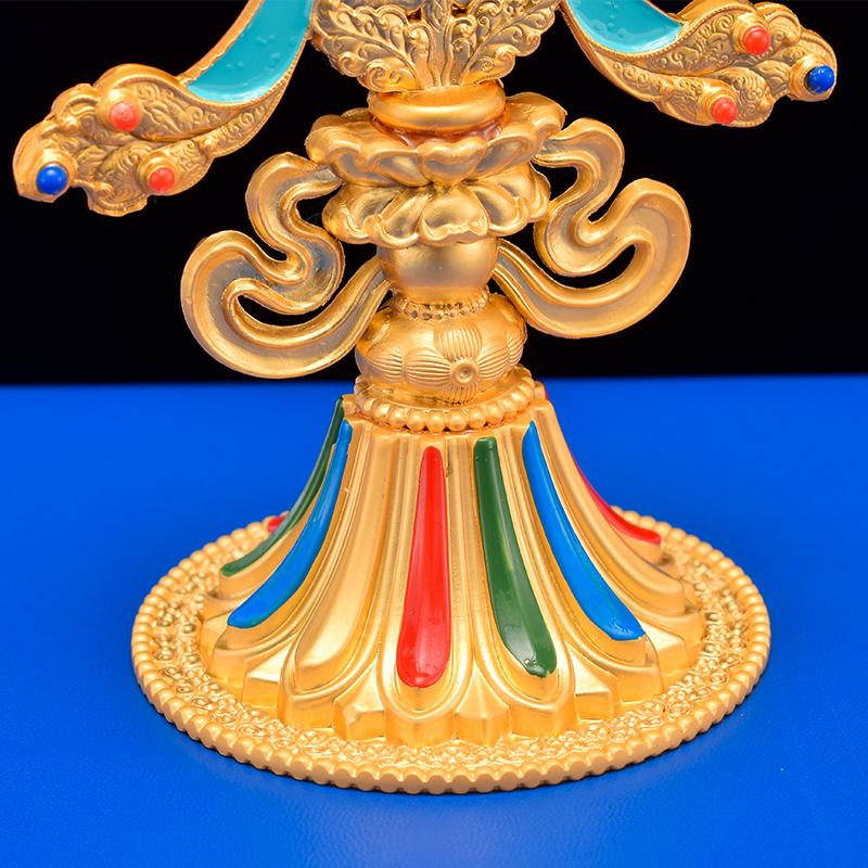 Tibetan Engraved Gold Eight Treasures Auspicious ,Tantric Alloy Handicraft ,Buddhism Home Desktop Altars Decorative ,8 Pcs ,1Set