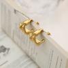 Personalized Irregular Titanium Steel Earrings Premium 18K Gold Geometric Embossed Stud Earrings Jewelry
