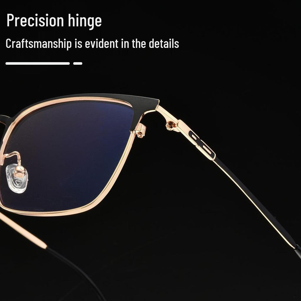 Ultra-Light Men's Metal Eyeglass Frame for Myopia - Large Face Slimming Design