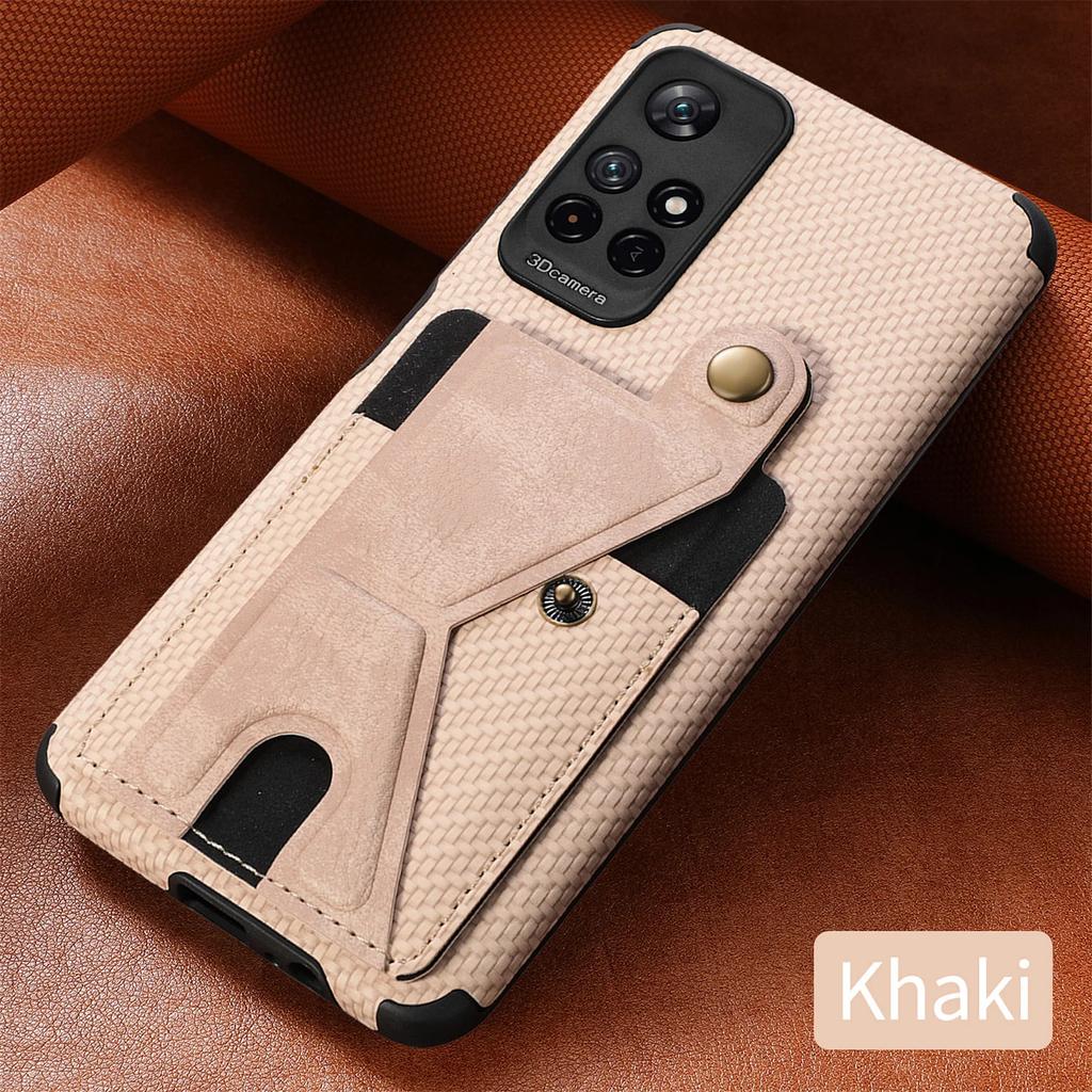Wallet Flip Card Holder Carbon Fiber Phone Case for Xiaomi Redmi Note 11 10 Pro 11S S Prime POCO X3 NFC Mi 11 Lite Leather Cover