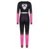 Girls Long Sleeve Cross Cutout Back Yoga Sports Bodysuit Dance Unitard Kids Full Length Dots Print Rhythmic Gymnastics Jumpsuit