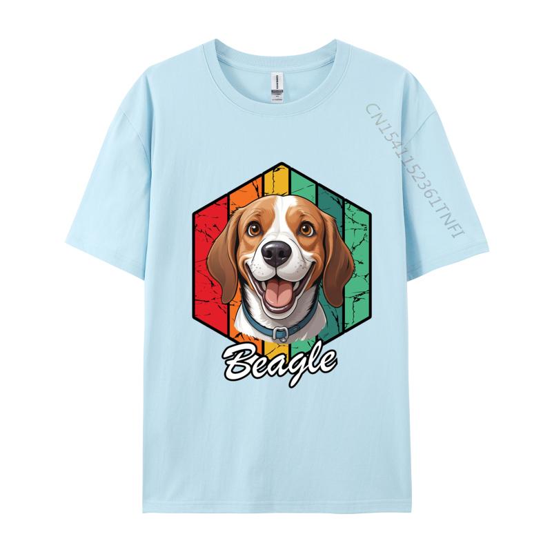 Beagle Retro TShirt 3D Style Cotton Men Tops T Shirt Smiling Beagle Dog Print Fitted T Shirt Mens Tees Custom