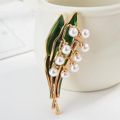 Versatile Fruit Brooch Fashion Design Pod Wheat Ear Leaf Pearl Pin Brooch