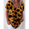 Leopard 3D print T-shirt for women Y2k Vintage Tops Harajuku streetwear V-neck T-shirts oversized clothes for women and girl