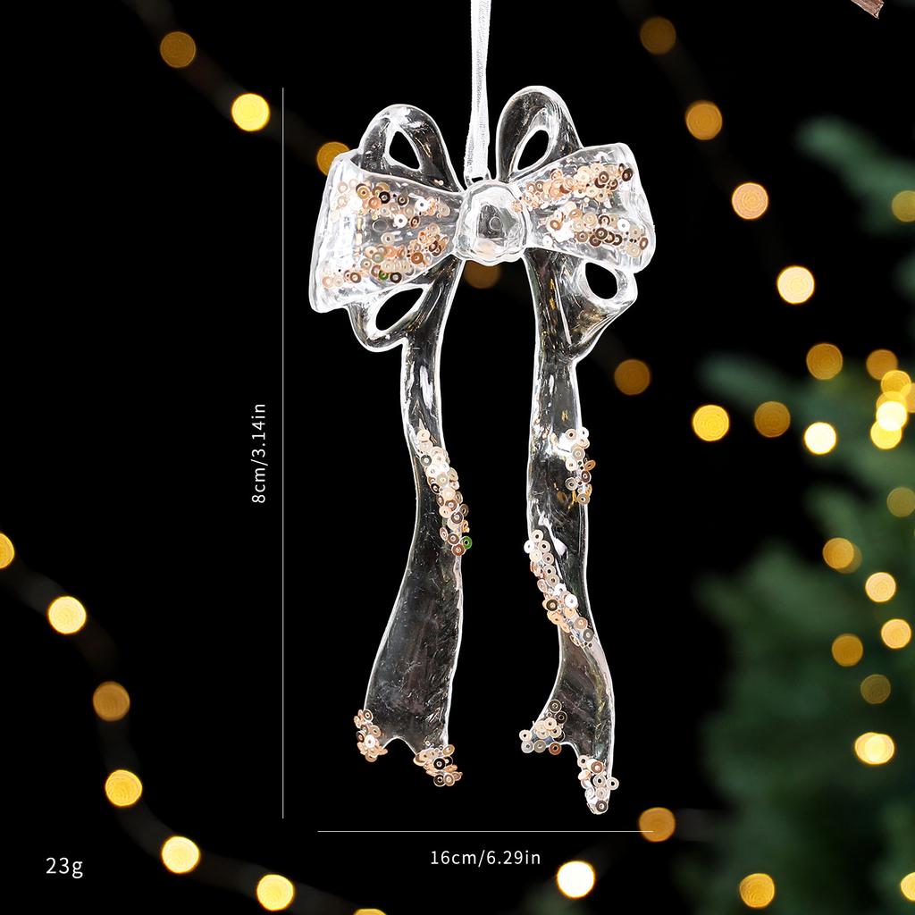 Transparent Acrylic Crystal Ornament Lightweight Sequin Hanging Pendant Christmas Tree Ornament For Centerpiece Holiday